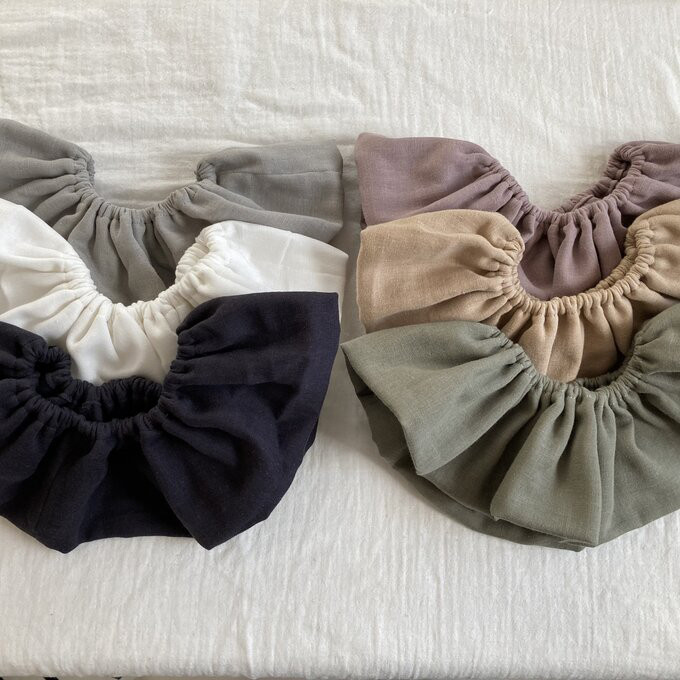 ふゆ　フリルスタイ8枚 よだれ掛け　ハンドメイド With paper pattern) How to make a 360 ° round frilled bib