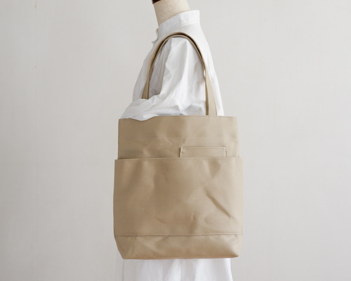 ダブルポケットトート アイボリー / 8号帆布 トートバッグ aoya bags