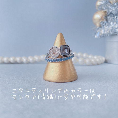 クリスタルガラスのリングセット(シルバー) エタニティリング ハーフ