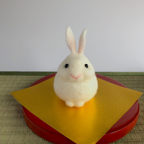 受注生産】うさぎさんマスコット 羊毛フェルト イネムリウサギ 通販