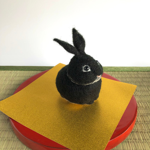 受注生産】うさぎさんマスコット 羊毛フェルト イネムリウサギ 通販