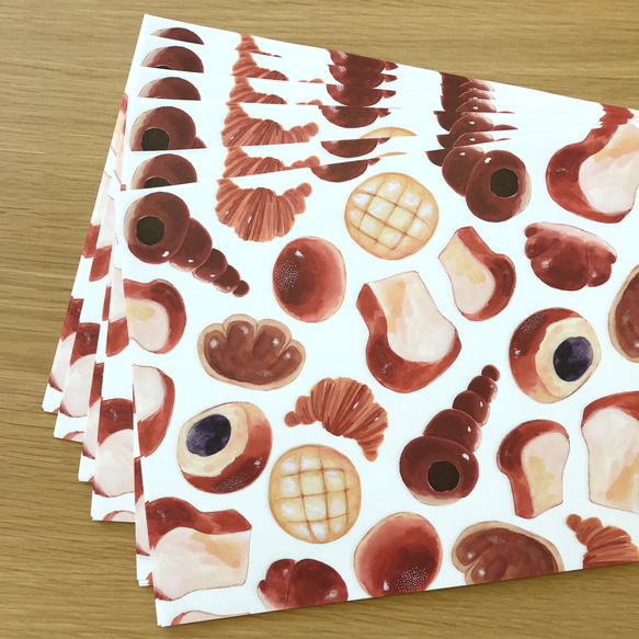 A4サイズ 包装紙／ラッピングペーパー　『パン』30枚入り 3枚目の画像