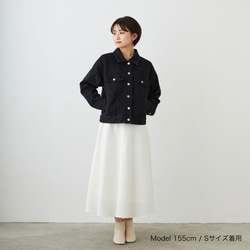 《25%OFF》ゆったり着れるショート丈デニムジャケット　XS,S,Mサイズ　ブラック　やわらか国産デニム 9枚目の画像