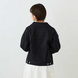 《25%OFF》ゆったり着れるショート丈デニムジャケット　XS,S,Mサイズ　ブラック　やわらか国産デニム 8枚目の画像