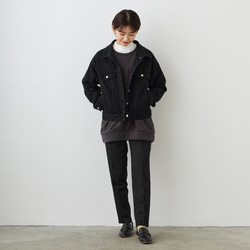 《25%OFF》ゆったり着れるショート丈デニムジャケット　XS,S,Mサイズ　ブラック　やわらか国産デニム 10枚目の画像