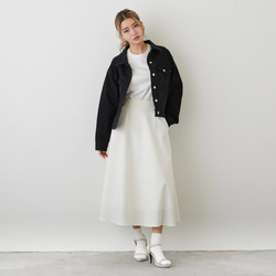《25%OFF》ゆったり着れるショート丈デニムジャケット　XS,S,Mサイズ　ブラック　やわらか国産デニム 12枚目の画像