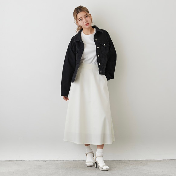 《25%OFF》ゆったり着れるショート丈デニムジャケット　XS,S,Mサイズ　ブラック　やわらか国産デニム 12枚目の画像