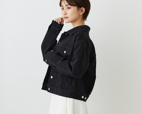25%OFF》ゆったり着れるショート丈デニムジャケット XS/S/M