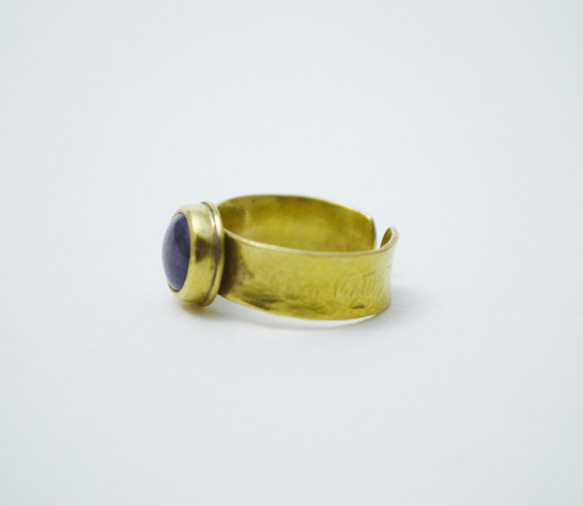 簡單系列- Sugilite‧黃銅開放式戒指 第3張的照片