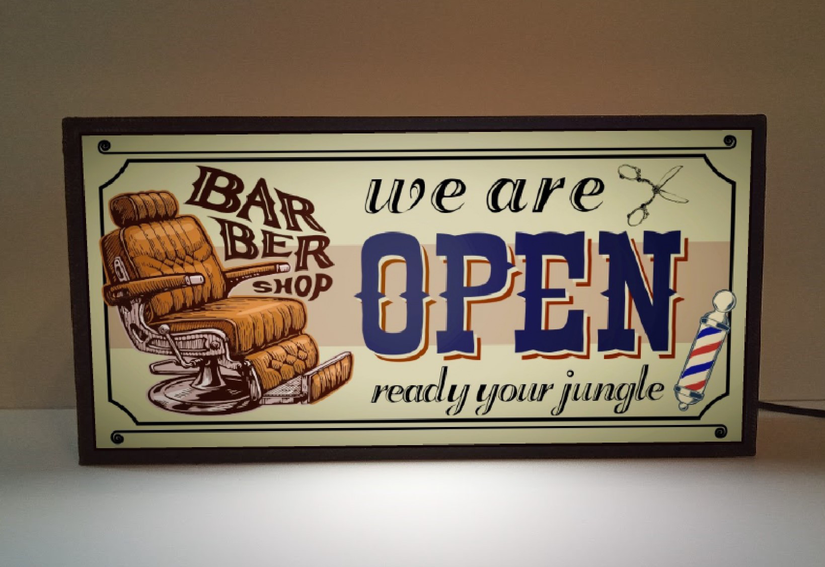 バーバー 理容室 ヘアーサロン 床屋さん ヴィンテージ ミニチュア サイン ランプ 看板 置物 玩具 雑貨 ライトBOX