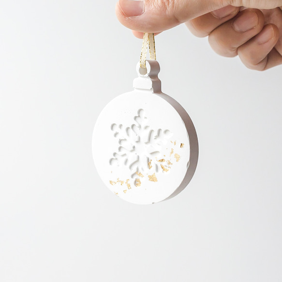 〈香るオーナメント〉クリスマスのアロマストーン 3点セット リボン付き 5枚目の画像