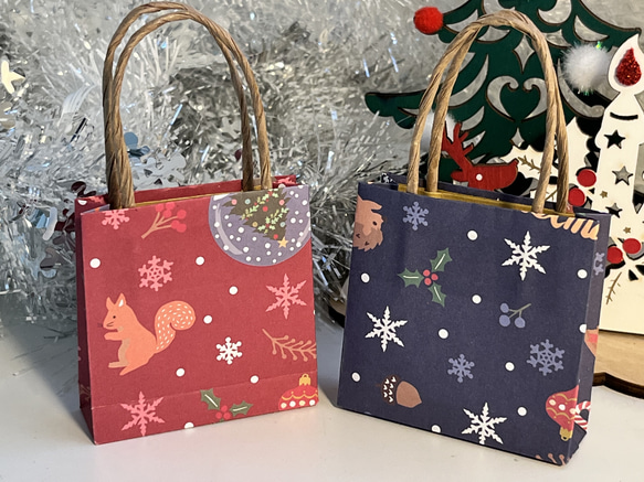 クリスマス柄のミニ紙袋② 10枚 その他雑貨 アトリ 通販 14970675