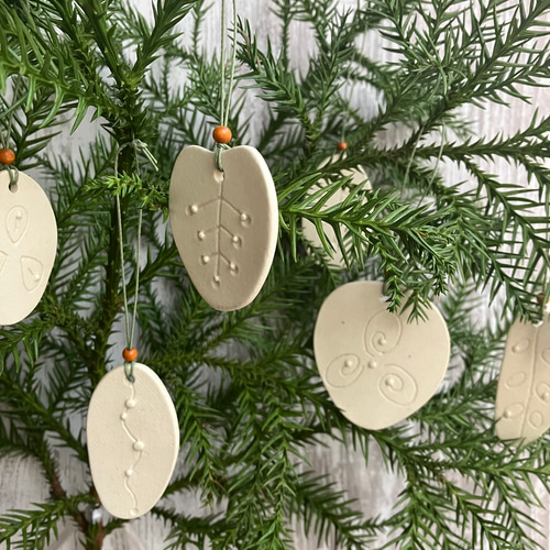 陶器のクリスマスオーナメント(8枚セット) モビール craft-eico 通販