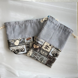 お弁当袋＆巾着セット　アメリカンテイスト看板柄　男の子　ランチセット 12枚目の画像