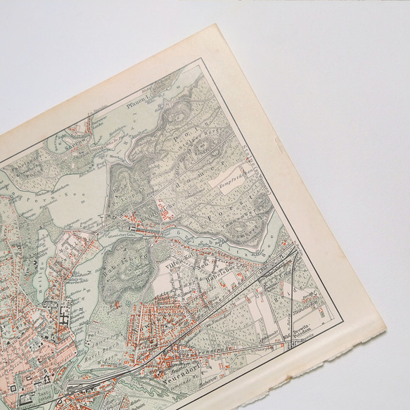 ドイツ ポツダム周辺② アンティークマップ 古地図 ヴィンテージペーパー 図版 マイヤー百科事典 1957-6 3枚目の画像