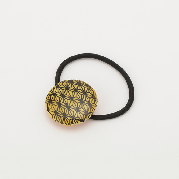 麻葉模様ヘアアクセサリー 【ローズクォーツ】麻の葉模様のマクラメ