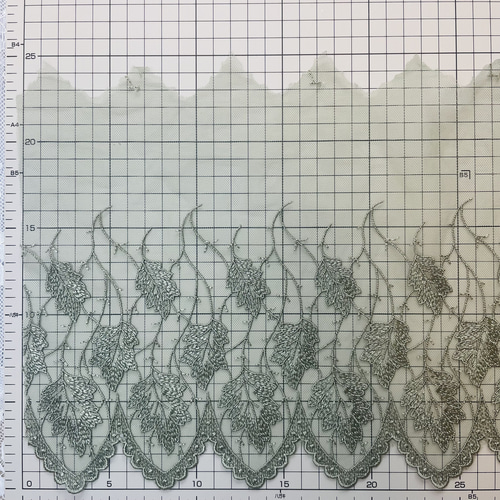 オリーブグリーン スカラップレース 22cm×1m L2205005 レース curve