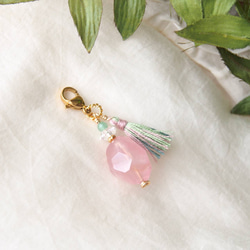 Perfume Bottle Zipper Charm（Rose Quartz ） 2枚目の画像