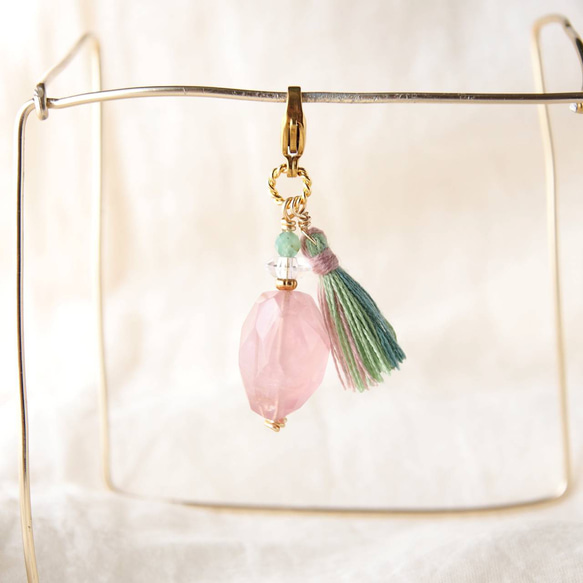 Perfume Bottle Zipper Charm（Rose Quartz ） 4枚目の画像