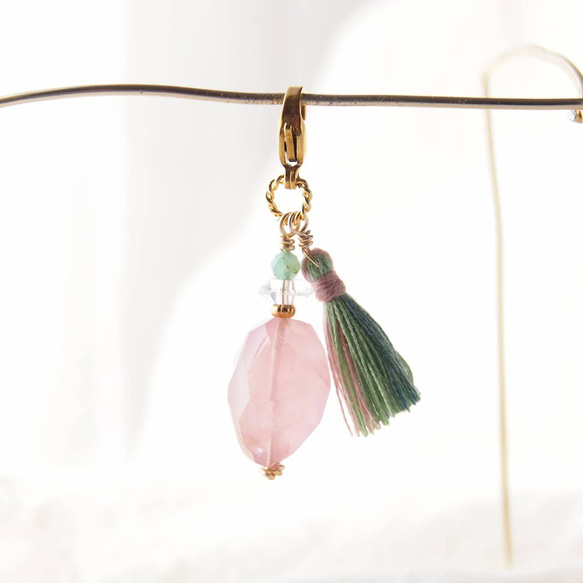 Perfume Bottle Zipper Charm（Rose Quartz ） 6枚目の画像