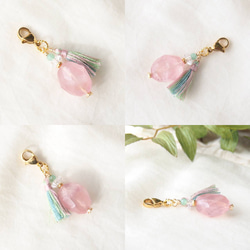 Perfume Bottle Zipper Charm（Rose Quartz ） 3枚目の画像