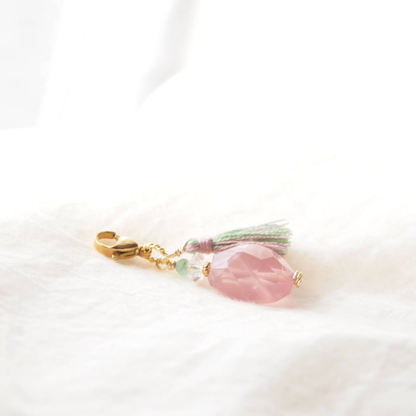 Perfume Bottle Zipper Charm（Rose Quartz ） 5枚目の画像