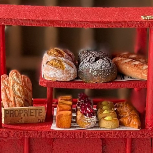 クリスマスにオススメ ミニチュアパンのフードカート【ベーカリー