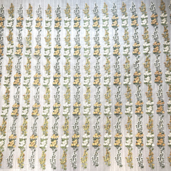 ブラウンゴールド　グリーン　アイボリー　ボタニカル刺繍レース生地　130cm幅×45cm L2211001 5枚目の画像