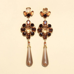 ブラウン ベージュヴィンテージスワロフスキー ウェディングアクセサリー ブラウン ベージュヴィンテージスワロフスキー ウェディング