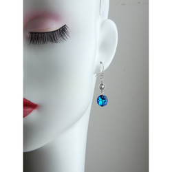 稀有百慕達藍 | 經典切割高品質水晶耳環（耳環）| 藍海空間 第3張的照片