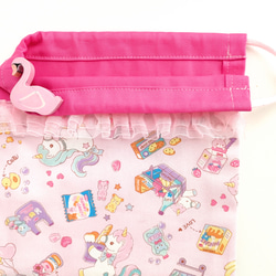 給食セット♡ショッピングユニコーンの給食袋＆ランチョンマット (40☓60)／ピンク 10枚目の画像