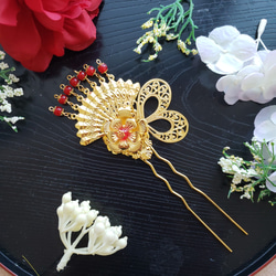 つまみ細工 帯留め 帯飾り 七五三 成人式 金 花魁 振り袖 着物 帯
