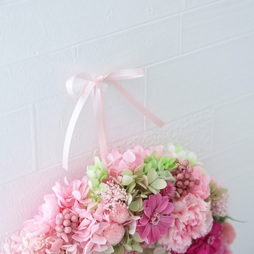 シルバー×ワインレッドのクリスマスリース（直径約32cm） リース