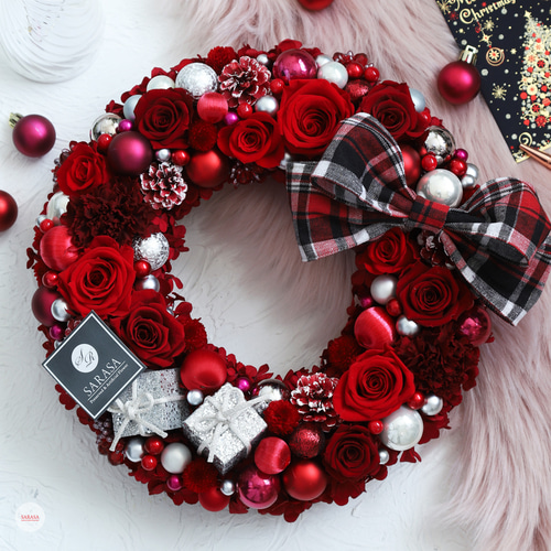 【SARA】　クリスマスリース　1セット① 楽天市場】クリスマスリース ガーランド 雪化粧 クリスマス スワッグ