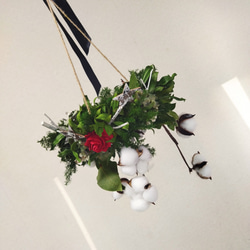 送料無料）ドライフラワークレッセントリース パンパスグラスと