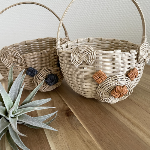 オーダー品》くまちゃんかご クラフト フリーボックス・小物入れ k