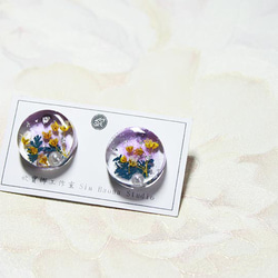 【耳環/耳夾】 氣質耳環 - 花卉系列 2 - 紫款 - 大款 第3張的照片