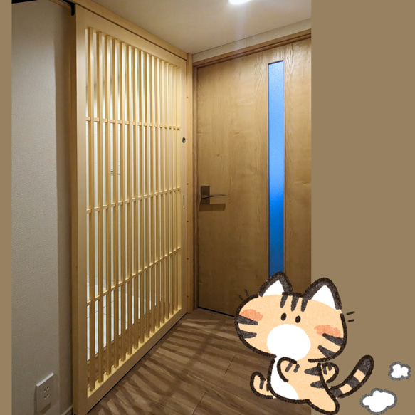 ネコ脱走防止引き戸　玄関用 1枚/税別 送料