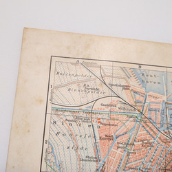 オランダ アムステルダム アンティークマップ 古地図 ヴィンテージペーパー 図版 マイヤー百科事典 1957-10 6枚目の画像