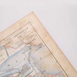 オランダ アムステルダム アンティークマップ 古地図 ヴィンテージペーパー 図版 マイヤー百科事典 1957-10 5枚目の画像