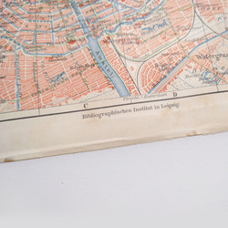 オランダ アムステルダム アンティークマップ 古地図 ヴィンテージペーパー 図版 マイヤー百科事典 1957-10 7枚目の画像