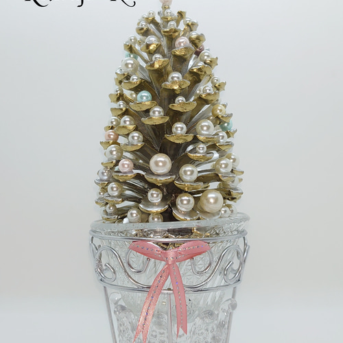 松ぼっくりツリー　大王松　クリスマスツリー　クリスマス　中サイズ　ホワイトカラー kimie gangi 大王松で作る 巨大 松ぼっくりツリー #クリスマスツリー