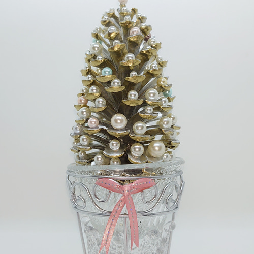 松ぼっくりツリー　大王松　クリスマスツリー　クリスマス　中サイズ　ホワイトカラー 松ぼっくりツリー 大王松 クリスマスツリー クリスマス 中サイズ