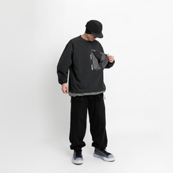 TMCAZ Double Layer Hem Sweat Crewneck 黑曜石 層疊下擺運動罩衫 第7張的照片