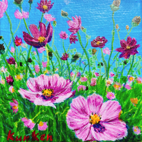 季節のお花 ミニキャンバスオーダーアート(アクリル画) 絵画 季節のお花 ミニキャンバスオーダーアート(アクリル画) 絵画