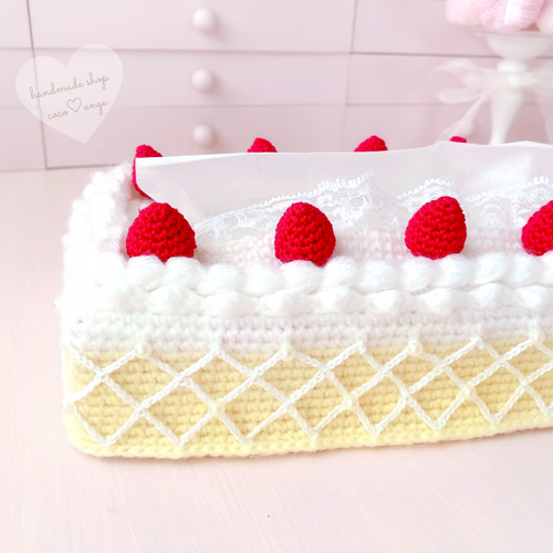 ティッシュカバー ティッシュケース ケーキ モンブラン フリル