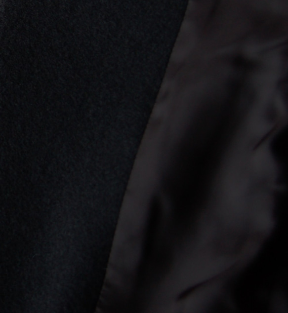 【ETSU6様専用オーダー画面】 エレガントケープコート ブラック ウールカシミヤ 黒 7枚目の画像