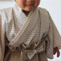 ♡baby HAKAMA♡ ベビー袴 ギンガムチェック 袴 5枚目の画像