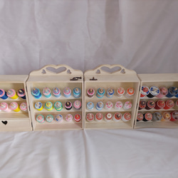 ミシン糸+ボビン 50個収納 便利な糸立て木製裁縫箱 ソーイングボックス