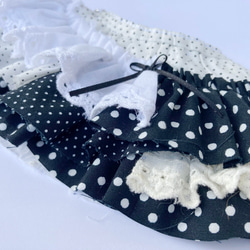 マドレーヌちゃん用着せ替え❤️黒白/水玉ブラウス/フリルスカートセット 8枚目の画像